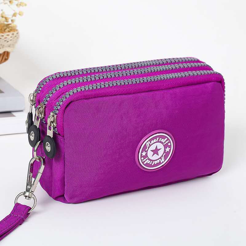 3 Zipper Wallets Canvas Wallet Small Bag Money Pouch Woman Phone Card Holder Hand Bag Clutch Bags Ladies Zipper Coin Purse
