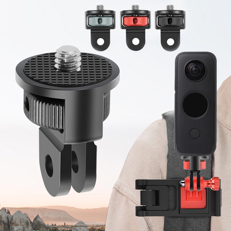 Aluminum 1/4 inch Screw Tripod Adapter 360Rotating Mount Holder For Gopro Insta360 One X2 X3 Action 3 Camera Accessories